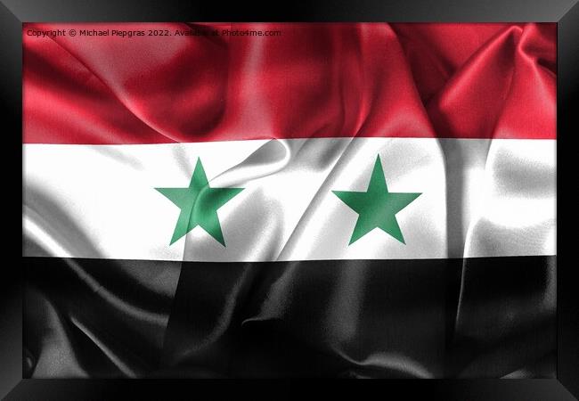 3D-Illustration of a Syria flag - realistic waving fabric flag Framed Print by Michael Piepgras