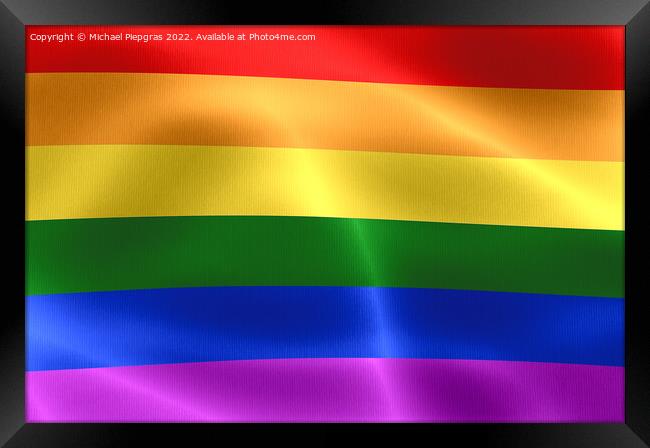 Lgbt community symbol in rainbow colors. Rainbow pride flag illu Framed Print by Michael Piepgras
