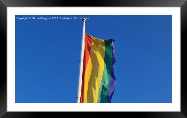 Lgbt community symbol in rainbow colors. Rainbow pride flag illu Framed Mounted Print by Michael Piepgras