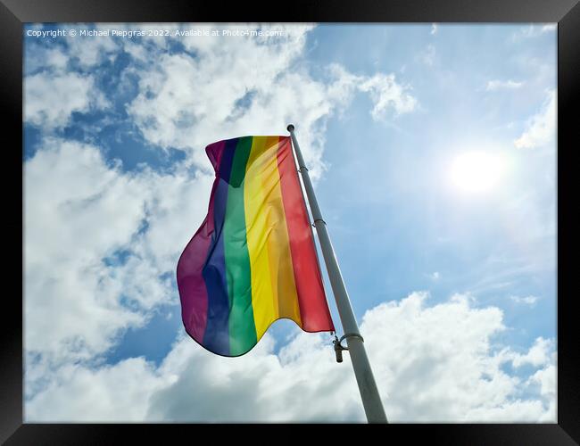 Rainbow pride flag illustration. Lgbt community symbol in rainbo Framed Print by Michael Piepgras