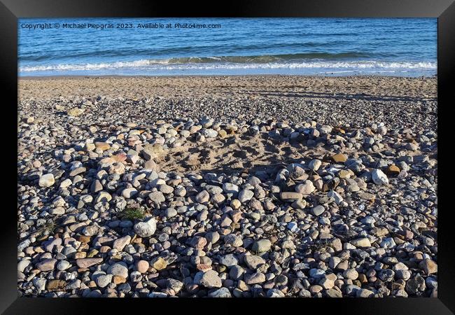 Beautiful view on sandy beaches at the baltic sea on a sunny day Framed Print by Michael Piepgras