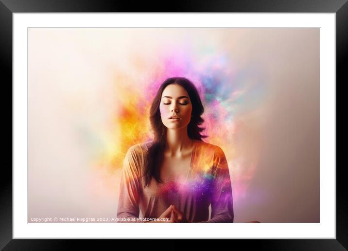 Concept for spiritual meditation of consciousness created with g Framed Mounted Print by Michael Piepgras