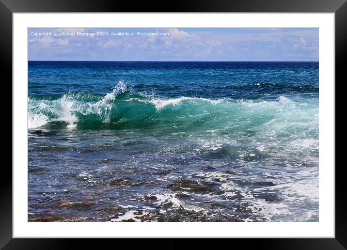 Stunning indian ocean waves at the beaches on the paradise islan Framed Mounted Print by Michael Piepgras