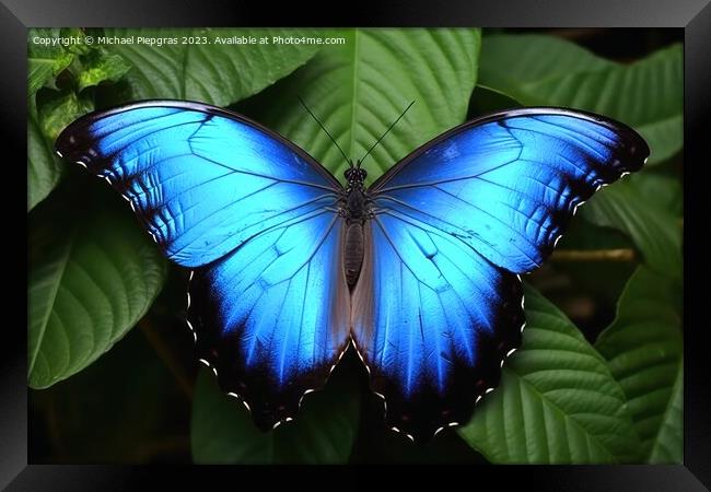 Mesmerising butterfly photography created with generative AI tec Framed Print by Michael Piepgras