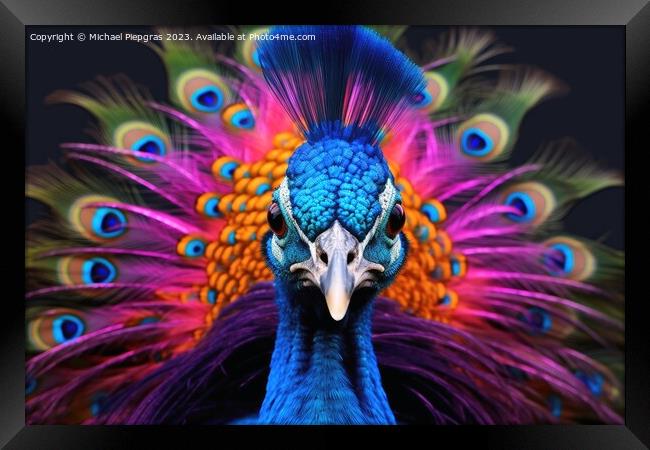 Mesmerizing bird portrait photography created with generative AI Framed Print by Michael Piepgras