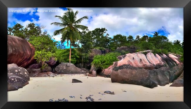 Stunning high resolution beach panorama taken on the paradise is Framed Print by Michael Piepgras