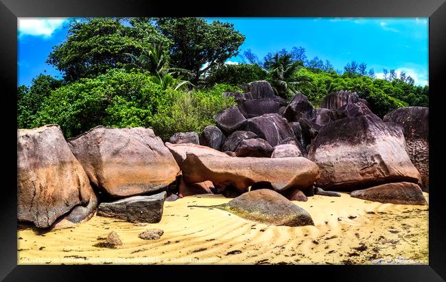 Stunning high resolution beach panorama taken on the paradise is Framed Print by Michael Piepgras