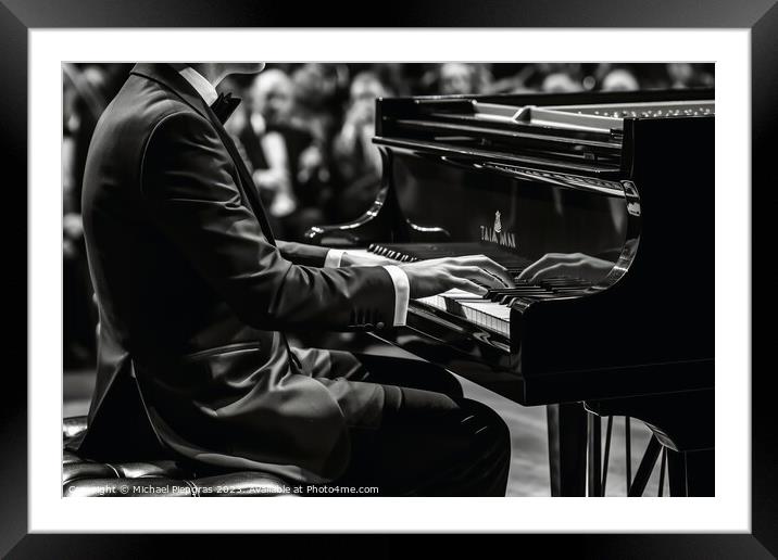 Close up of a pianist playing the piano created with generative  Framed Mounted Print by Michael Piepgras