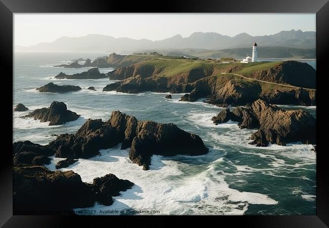 A beautiful shot of a lighthouse on a coastline. Framed Print by Michael Piepgras