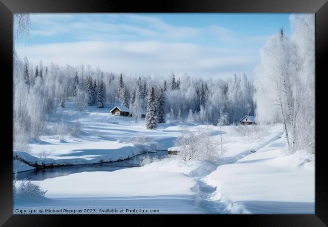 A nordic landscape in winter. Framed Print by Michael Piepgras