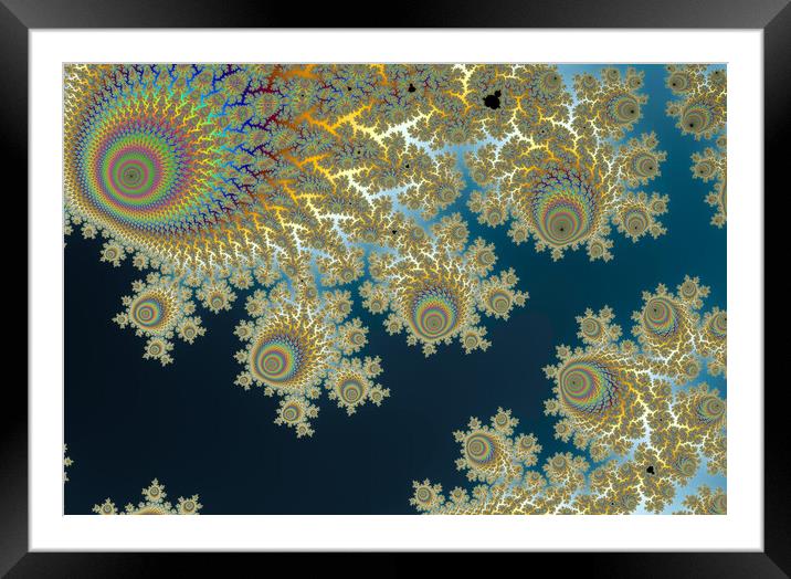 Beautiful zoom into the infinite mathemacial mandelbrot set frac Framed Mounted Print by Michael Piepgras