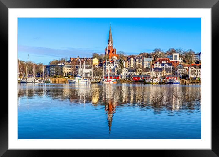 Flensburg, Germany - 03 March 2023: View of the historic harbour Framed Mounted Print by Michael Piepgras