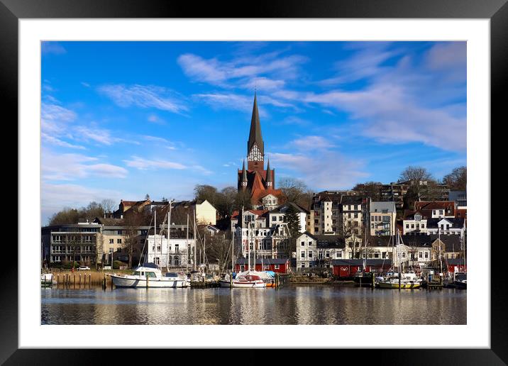 Flensburg, Germany - 03 March 2023: View of the historic harbour Framed Mounted Print by Michael Piepgras