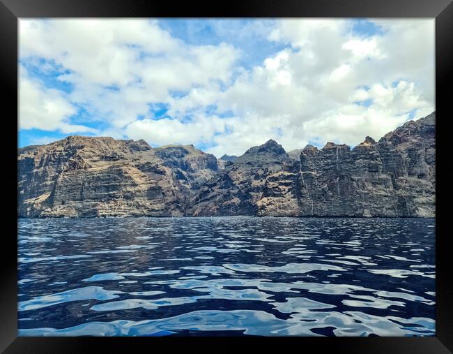 The mighty cliffs of Los Gigantes on the Canary Island of Teneri Framed Print by Michael Piepgras