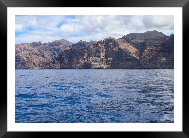 The mighty cliffs of Los Gigantes on the Canary Island of Teneri Framed Mounted Print by Michael Piepgras