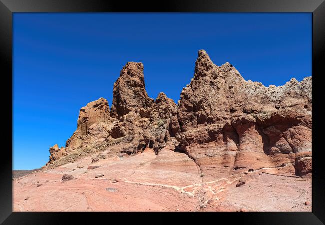 The Roques de Garcia rock formations on the Canary Island of Ten Framed Print by Michael Piepgras