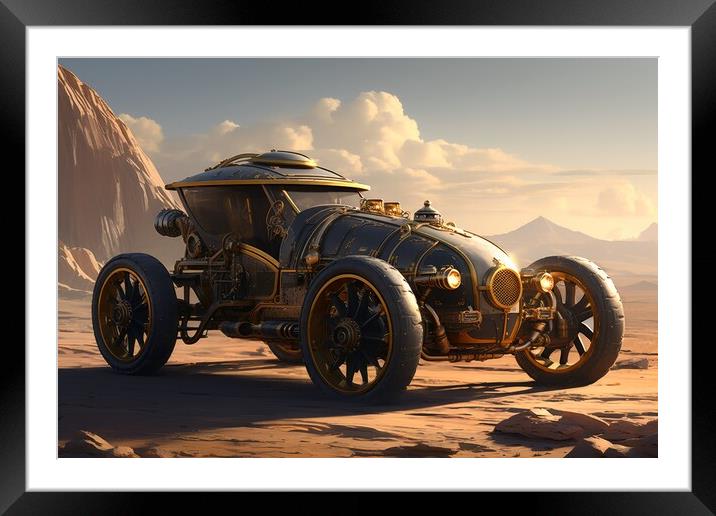 A beautiful steampunk sports car. Framed Mounted Print by Michael Piepgras