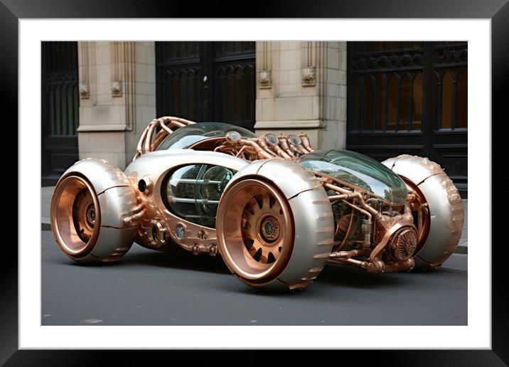 A beautiful steampunk sports car. Framed Mounted Print by Michael Piepgras