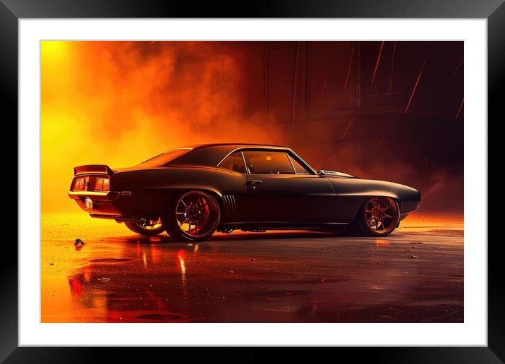 A custom tuned muscle car in a spectacular light. Framed Mounted Print by Michael Piepgras