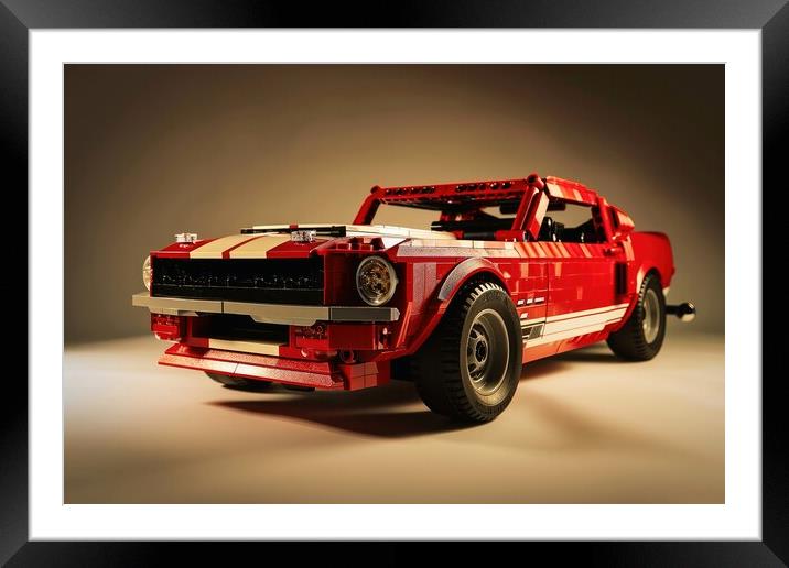 A muscle car assembled from building blocks. Framed Mounted Print by Michael Piepgras