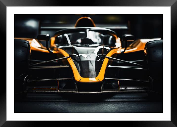 Frontal close up of a high end racing car. Framed Mounted Print by Michael Piepgras