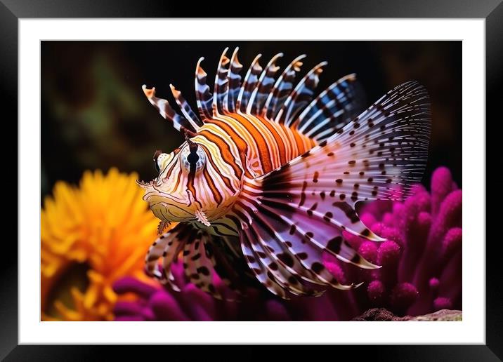 A beautiful fish and aquarium background. Framed Mounted Print by Michael Piepgras