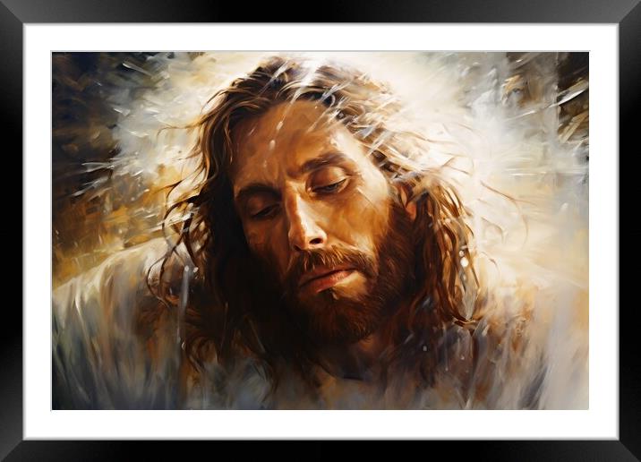Jesus christ savior of mankind. Framed Mounted Print by Michael Piepgras
