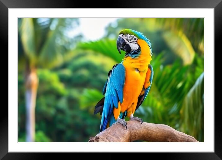 A beautiful blue macaw in free nature. Framed Mounted Print by Michael Piepgras