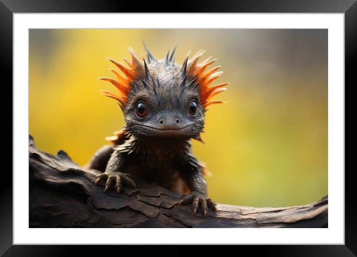 A cute little dragon. Framed Mounted Print by Michael Piepgras