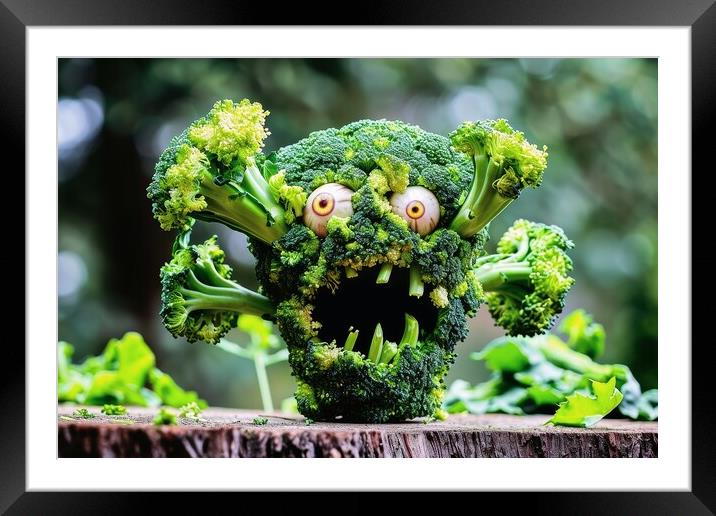 A horrible monster made from broccoli. Framed Mounted Print by Michael Piepgras