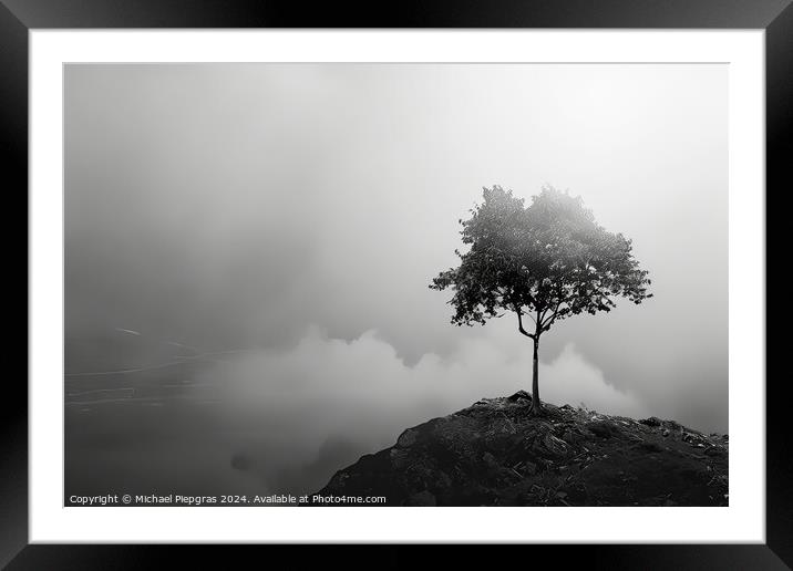 An abstract landscape shot in black and white. Framed Mounted Print by Michael Piepgras