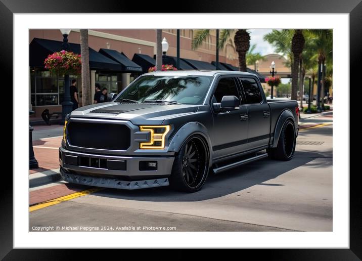 A modern pickup truck in perfect shape. Framed Mounted Print by Michael Piepgras