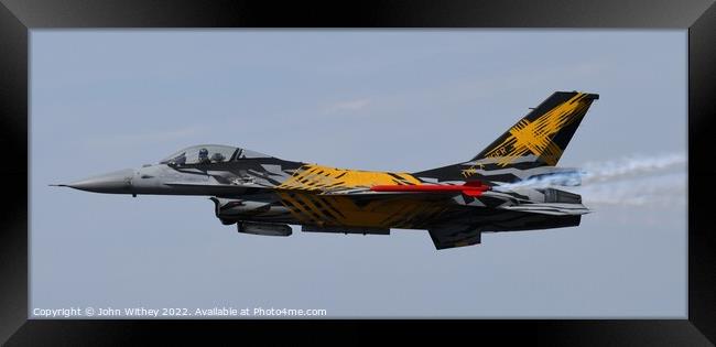 Belgian F16 Fighting Falcon Framed Print by John Withey