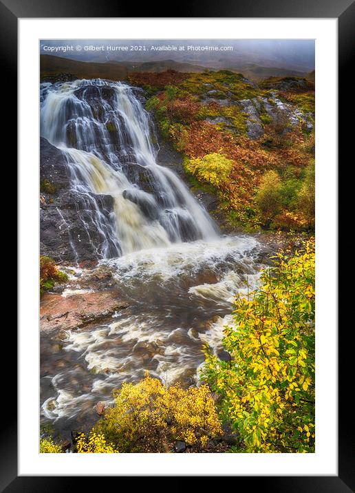 Volcanic Origins: Scotland's Glencoe Waterfall Framed Mounted Print by Gilbert Hurree