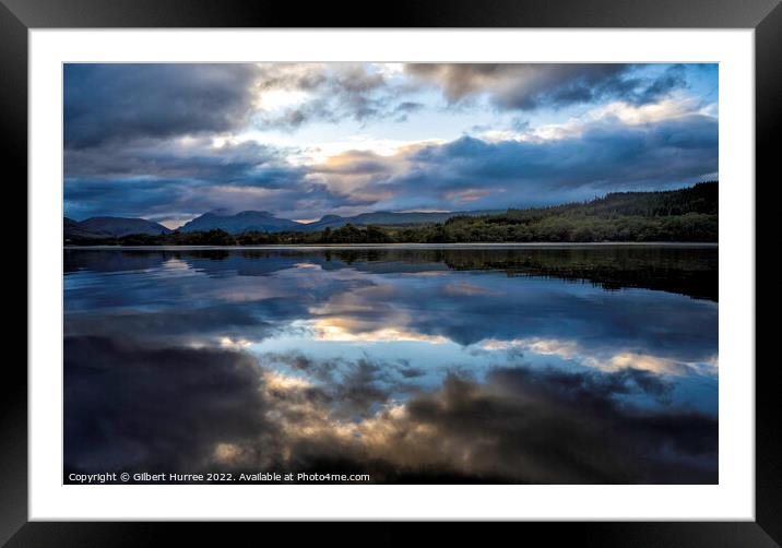 Scottish Loch's Enigmatic Cloudy Reflection Framed Mounted Print by Gilbert Hurree