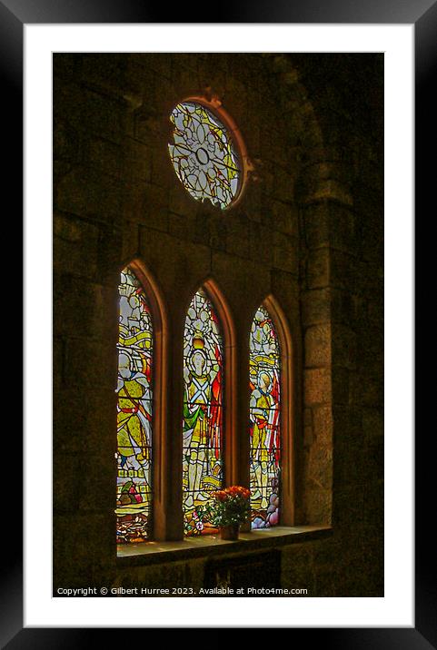 Stained Glass in Church Framed Mounted Print by Gilbert Hurree