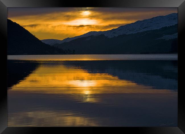 Enchanting Winter Dusk on Loch Long Framed Print by Gilbert Hurree