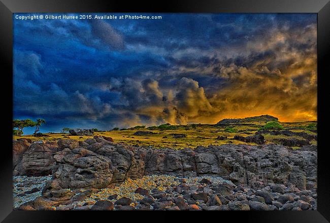 'Rodrigues Island Sunset Spectacle' Framed Print by Gilbert Hurree