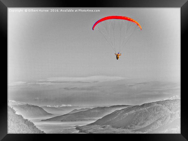 Enthralling Alaskan Paragliding Adventure Framed Print by Gilbert Hurree