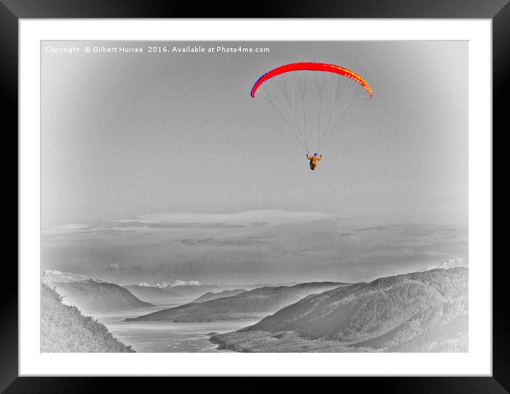 Enthralling Alaskan Paragliding Adventure Framed Mounted Print by Gilbert Hurree