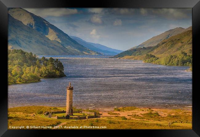 Scotland's Timeless Glenfinnan Monument: A Natural Framed Print by Gilbert Hurree