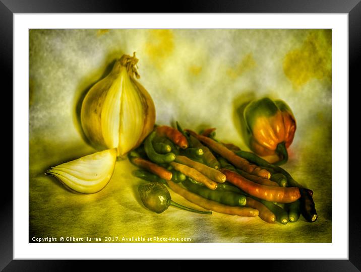 A Taste of Mauritius: Fiery Chillies Framed Mounted Print by Gilbert Hurree