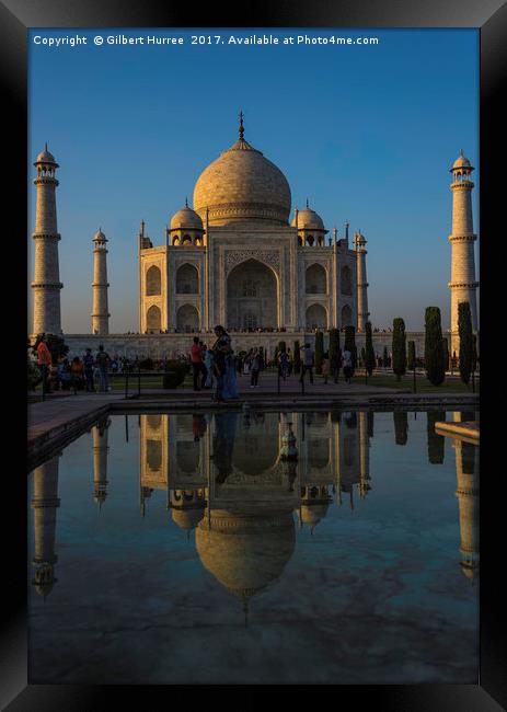 Taj Mahal's Twilight Elegance Framed Print by Gilbert Hurree
