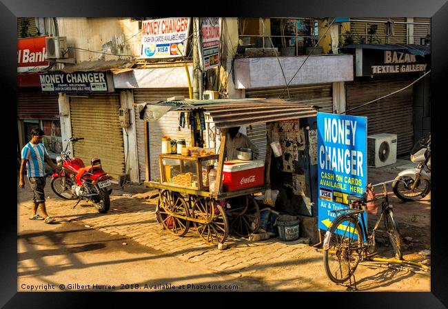 India's Vibrant Backstreet Vista Framed Print by Gilbert Hurree