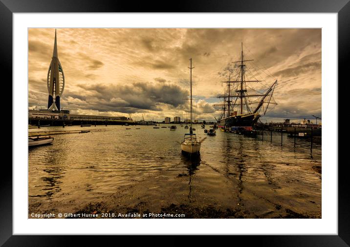Portsmouth Harbour's Nautical Legacy Framed Mounted Print by Gilbert Hurree