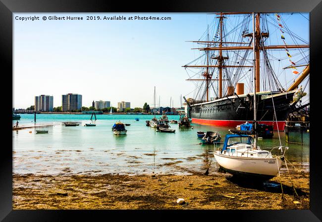 Historic Splendour of Portsmouth Harbour Framed Print by Gilbert Hurree