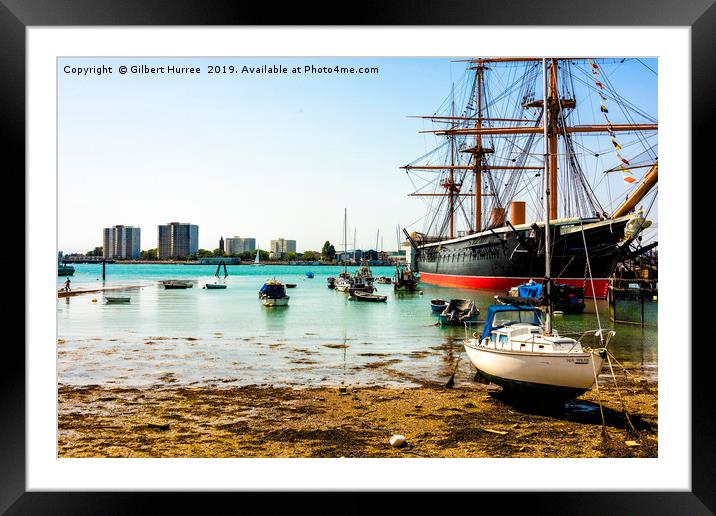 Historic Splendour of Portsmouth Harbour Framed Mounted Print by Gilbert Hurree