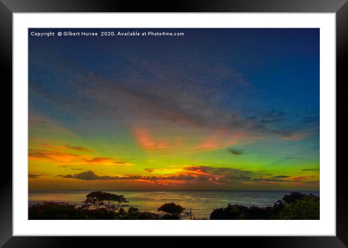 Sunset at Flic en Flac Mauritius Framed Mounted Print by Gilbert Hurree