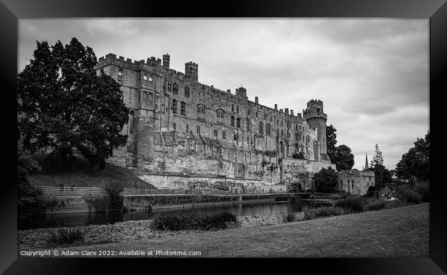 Majestic Warwick Castle at Dusk Framed Print by Adam Clare