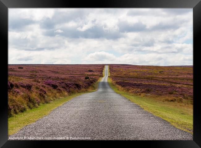 Majestic Moorland Drive Framed Print by Adam Clare